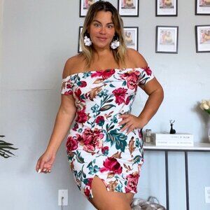 Women's Dresses Floral Leaf Print Bodycon Dress Multicolor Size: XL